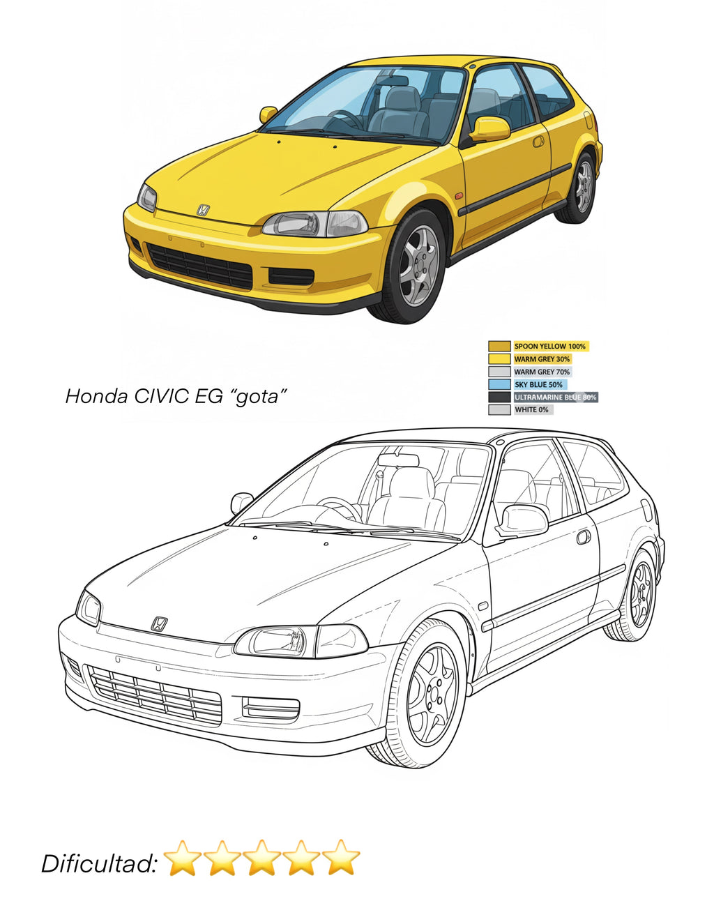 Colorea tu auto favorito.